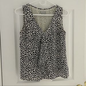 Tahari leopard print top
